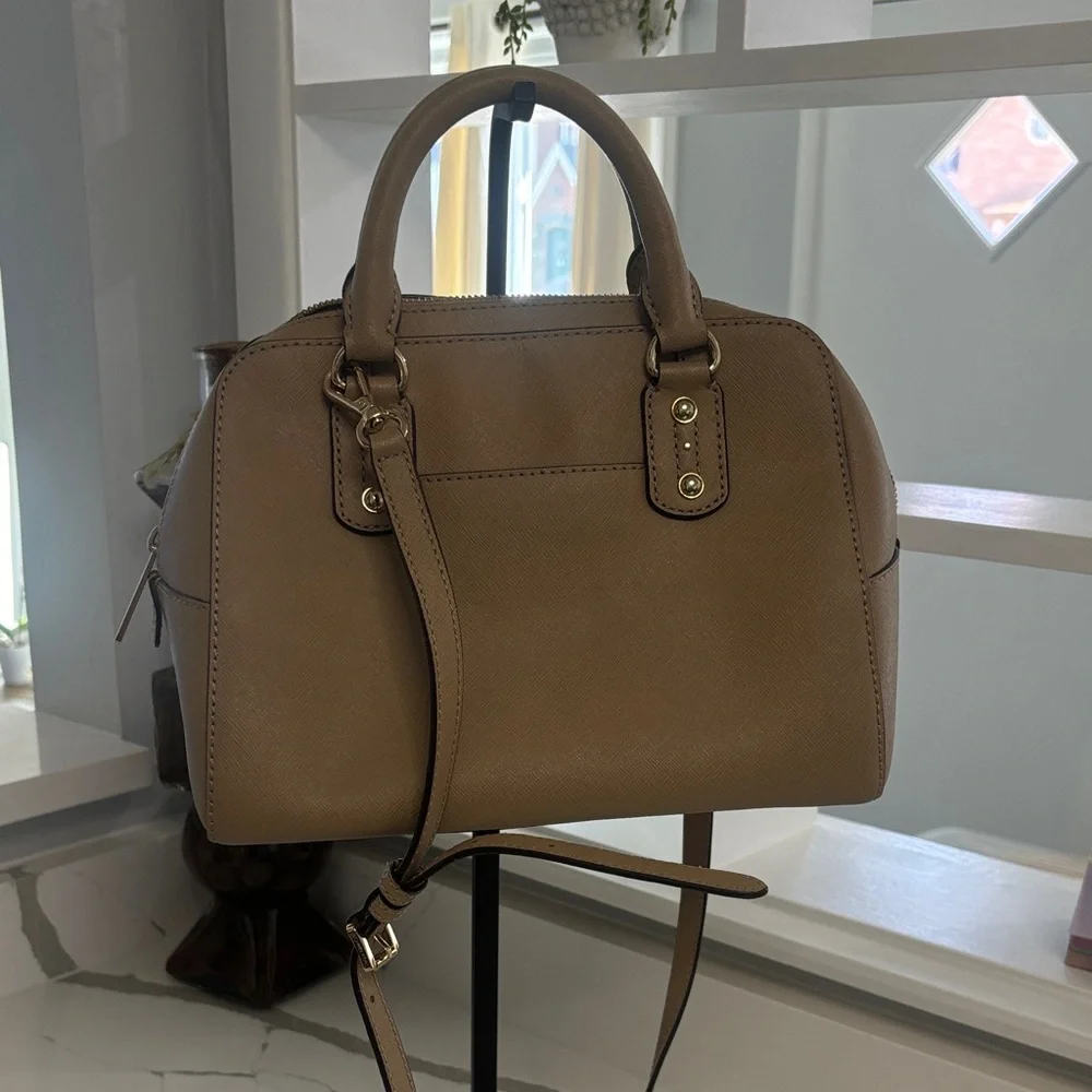 Michael Kors Saffiano Small Brown Genuine Leather Satchel